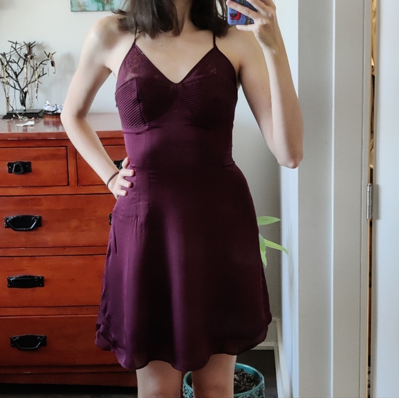 Aritzia Talula wine red Bustier Dress - Picture 2 of 11